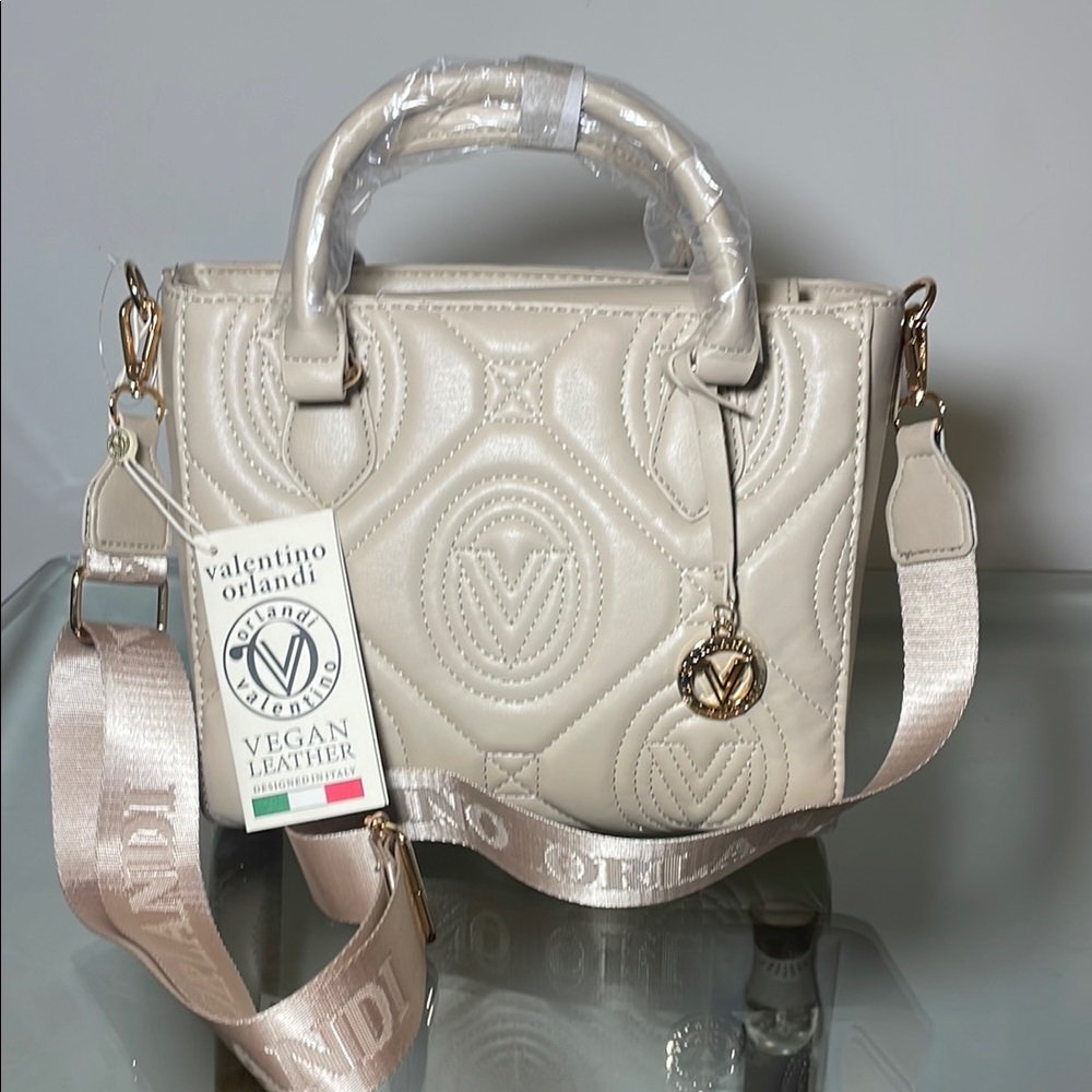 Valentino Orlandi Cream Vegan Leather Bag